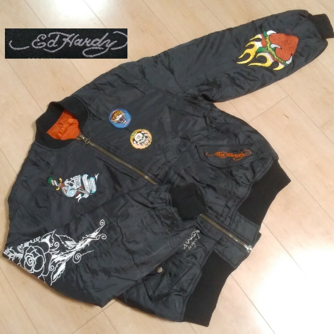 【Ed Hardy】フライトジャケット MA-1 ラブキル スカル 刺繍ジャケット/アウター