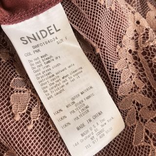 snidel レースシアーワンピース　ドレス　ピンク　レッド　赤　ボルドーフリーサイズ