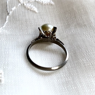 ◆ヴィンテージリング 指輪 パール 本真珠 宝石 シルバー 12号 昭和レトロ