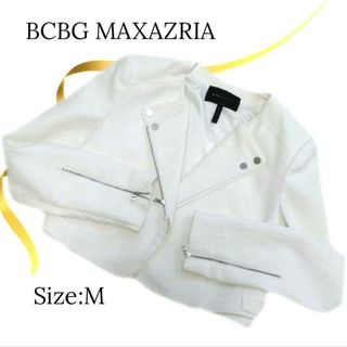 ★美品★BCBG MAXAZRIAショートライダース　ホワイト白