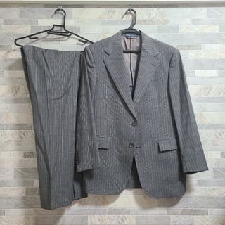 美品 ラルフローレン セットアップ シングル ストライプジャケット 濃いグレー