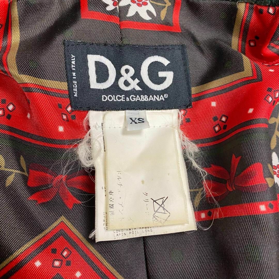 ✨美品✨ D&G ダッフルコート XS 裏地総柄 グリーン ウール 花柄