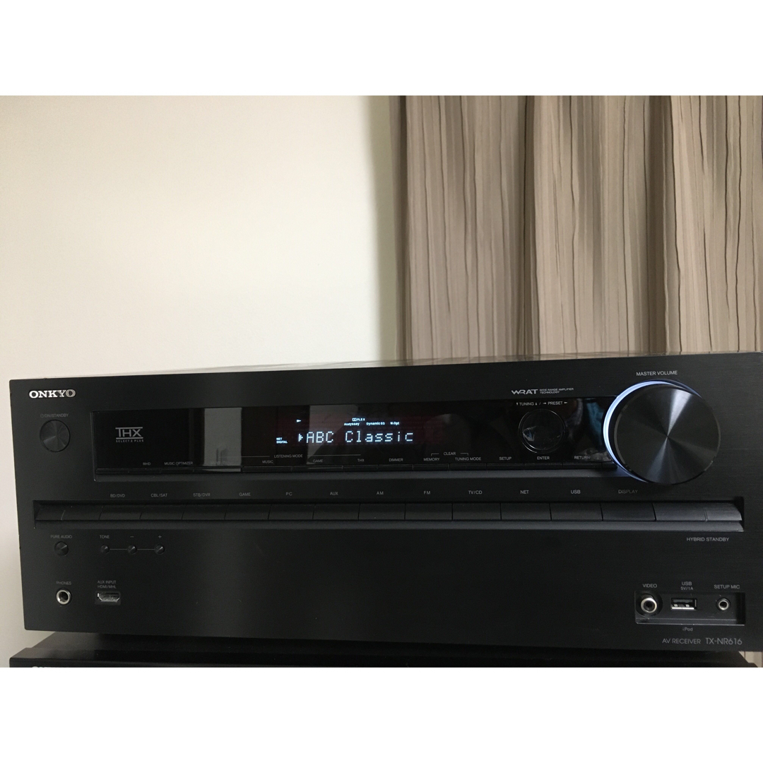 完動品ONKYO7.1ch対応TX-NR616黒色純正リモコン／元設定用マイク付