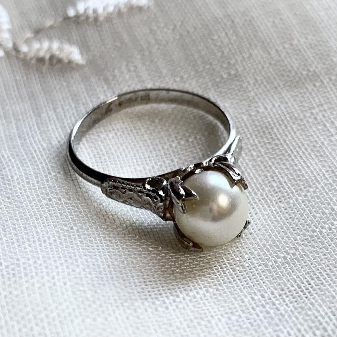 ◆ヴィンテージリング 指輪 パール 本真珠 宝石 シルバー 11号 昭和レトロ | フリマアプリ ラクマ