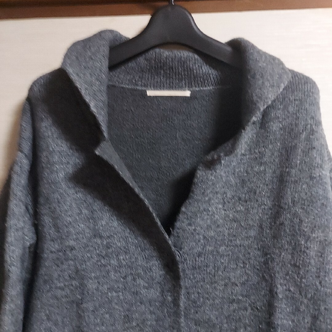 グレーのコート レディースのジャケット/アウター(ニットコート)の商品写真