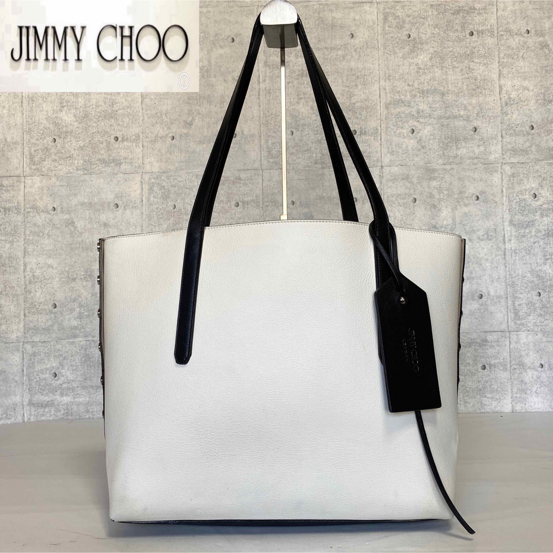 【良品】JIMMY CHOO TWIST EAST WEST A4 トートバッグ