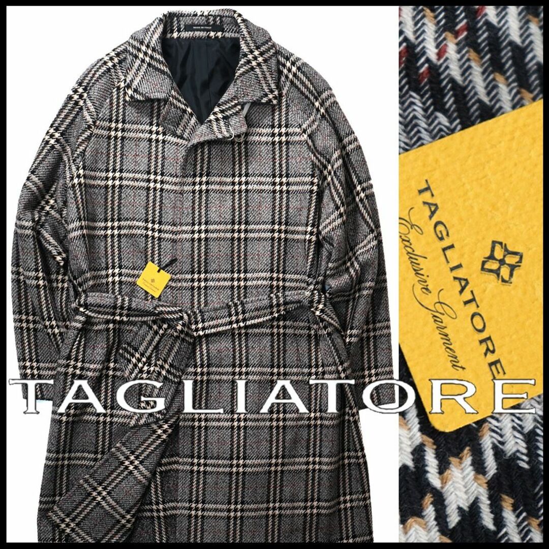 新品 22AW TAGLIATORE タリアトーレ ウールベルテッドコート46