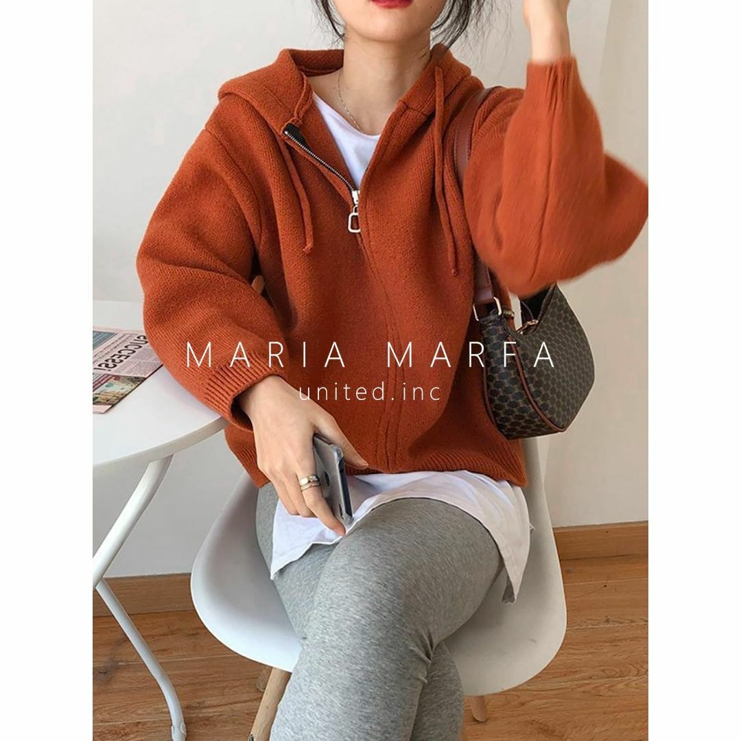 MARIA MARFA ニット パーカー フルジップ プルオーバー カジュアル 1