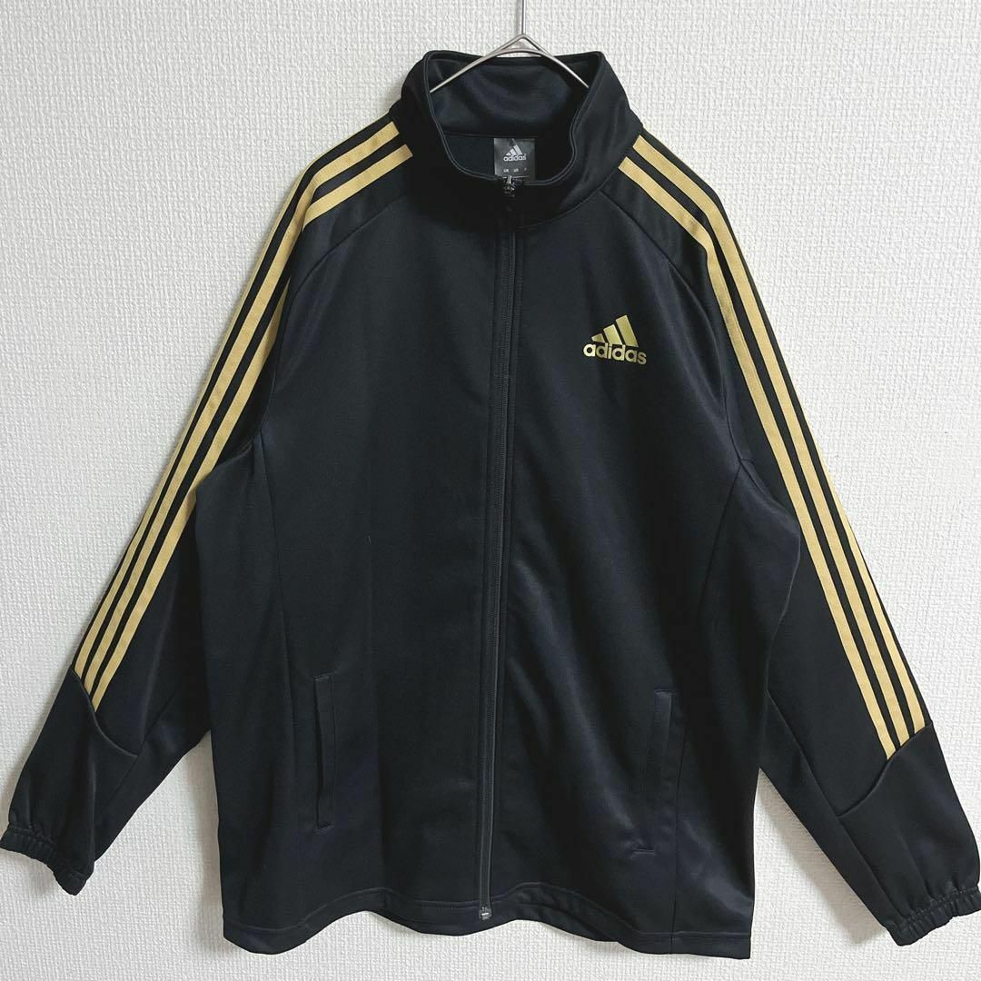 adidas アディダス ジャージ 上下 セットアップ ブラック ゴールド L