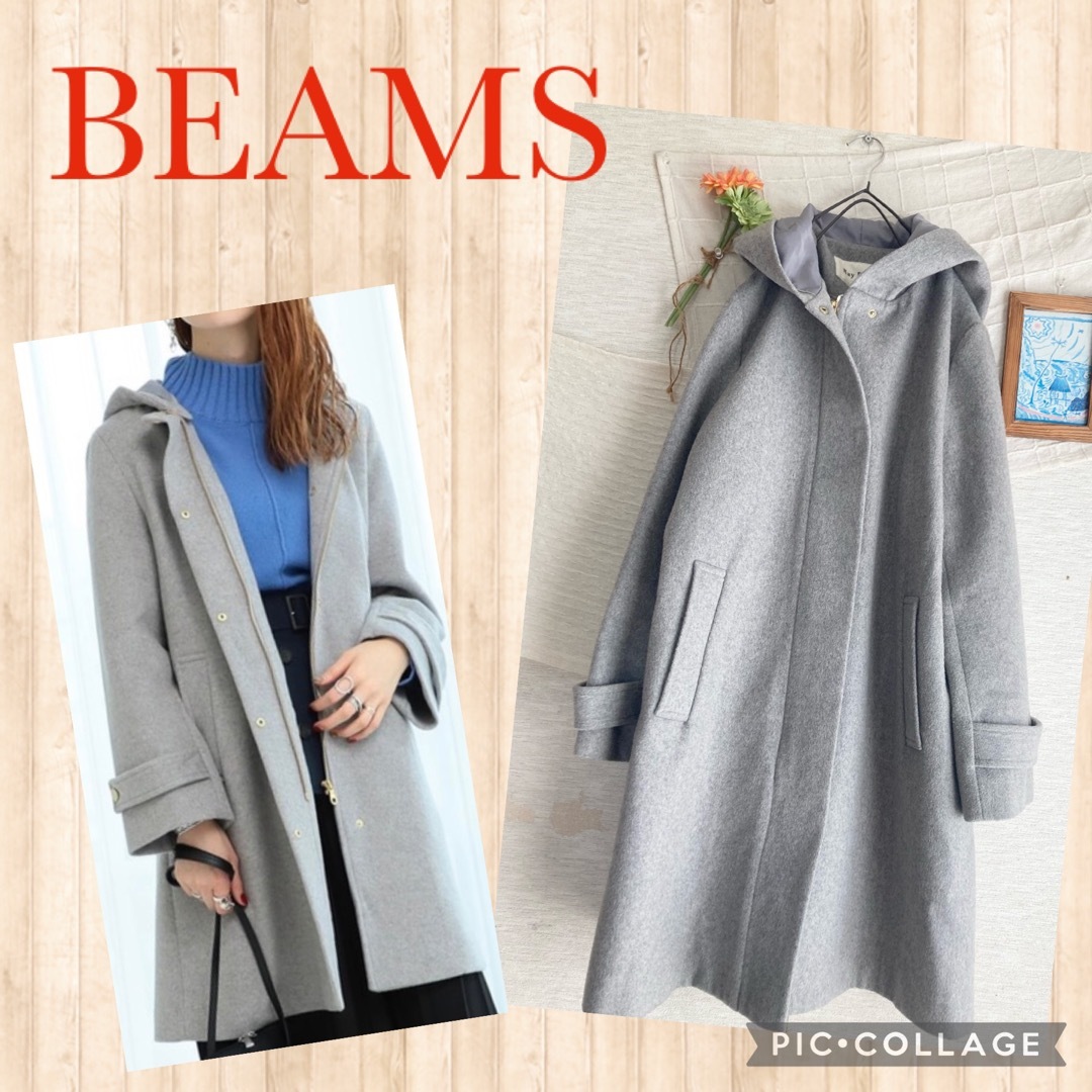 2way★ノーカラーにもフード付きにも出来る便利なコート★BEAMS アウター | フリマアプリ ラクマ