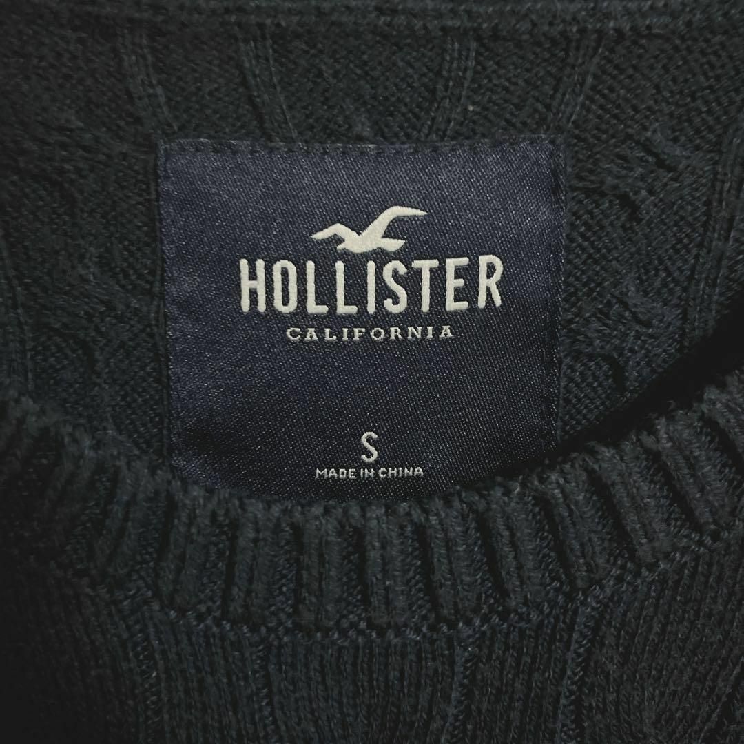 Hollister(ホリスター)のHOLLISTER ホリスター コットンニット ケーブル編み ネイビー メンズのトップス(ニット/セーター)の商品写真