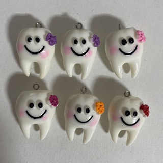 歯のチャーム 6個セット(各種パーツ)