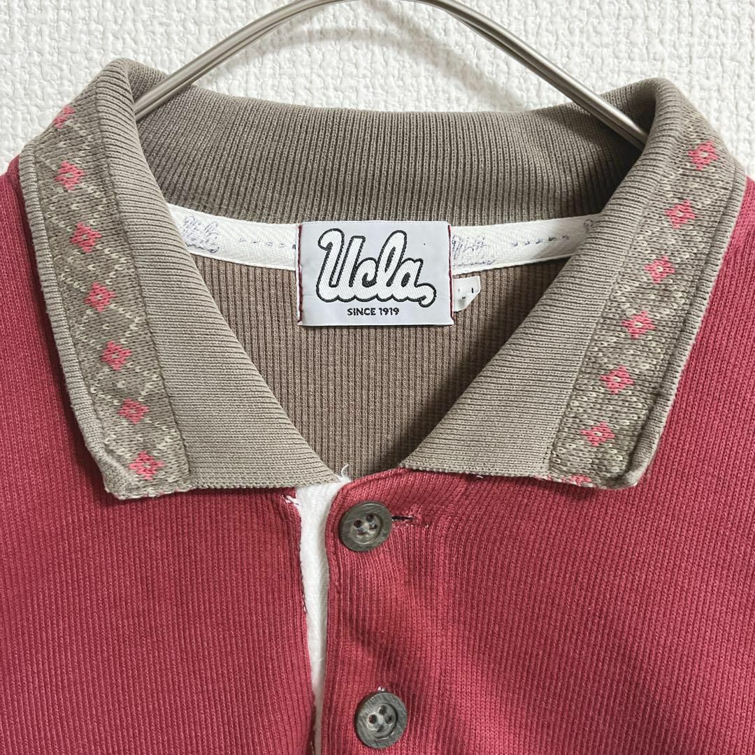UCLA スウェット トレーナー ポロシャツ 襟付き 刺繍 コットンニット