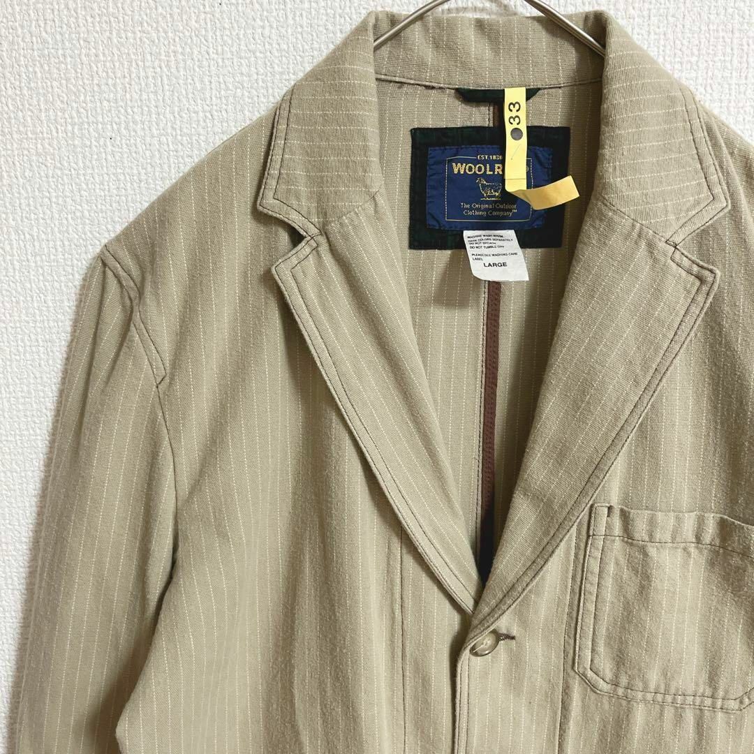 WOOL RICH テーラードジャケット コットン ストライプ L | フリマアプリ ラクマ