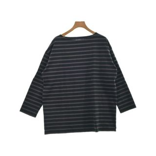 ルミノア(Le Minor)のLe minor ルミノア Tシャツ・カットソー 3(L位) 黒x茶(ボーダー) 【古着】【中古】(カットソー(半袖/袖なし))