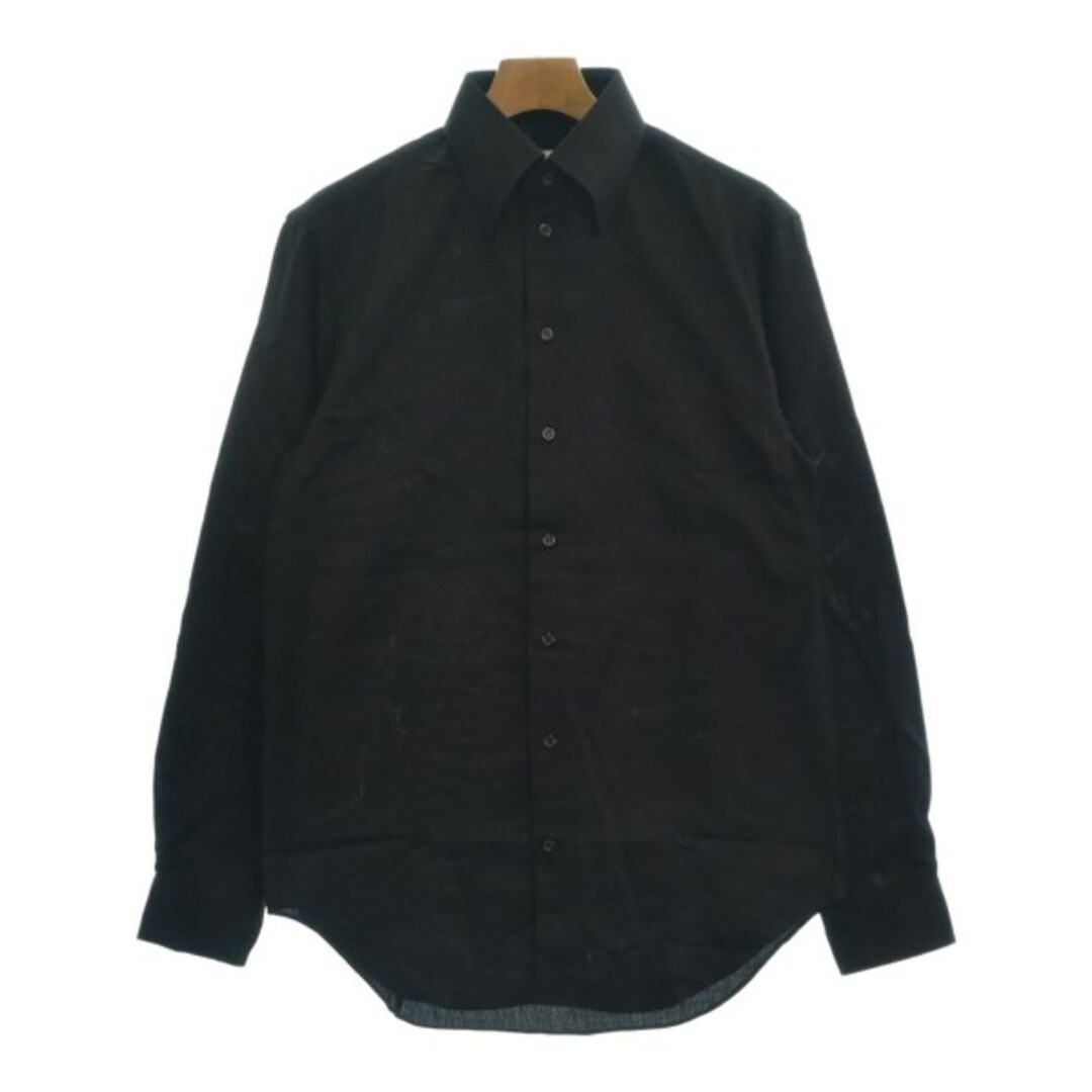 EMPORIO ARMANI ドレスシャツ 40(L位) 黒(ストライプ)