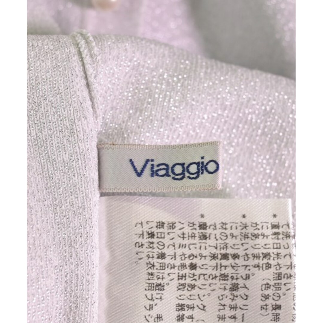 VIAGGIO BLU(ビアッジョブルー)のViaggio Blu ヴィアッジョ　ブル カーディガン 1(S位) 白(ラメ) 【古着】【中古】 レディースのトップス(カーディガン)の商品写真