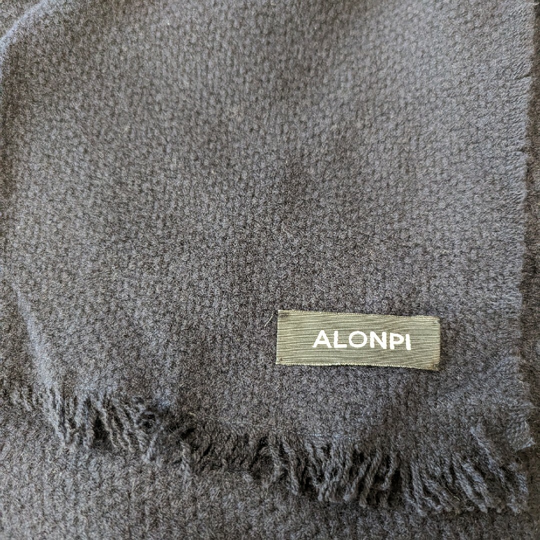 ALONPI CASHMERE　カシミアストール　ネイビー 3