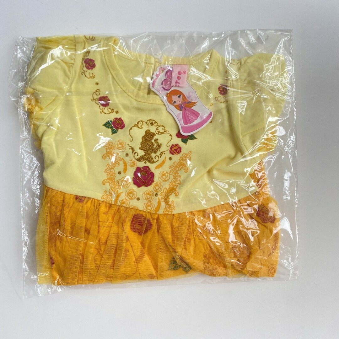 本格的プリンセス♥️豪華なチュールワンピース バラ 花柄p35黄色110 キッズ/ベビー/マタニティのキッズ服女の子用(90cm~)(ワンピース)の商品写真