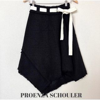 PROENZA SCHOULER ツイ－ド アシンメトリースカ－ト 黒 2