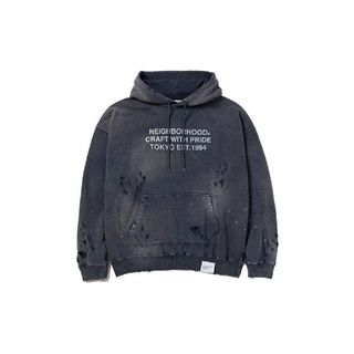 ディセンダント 19AW デカロゴ 裏起毛 ジャージー スウェット パーカー M