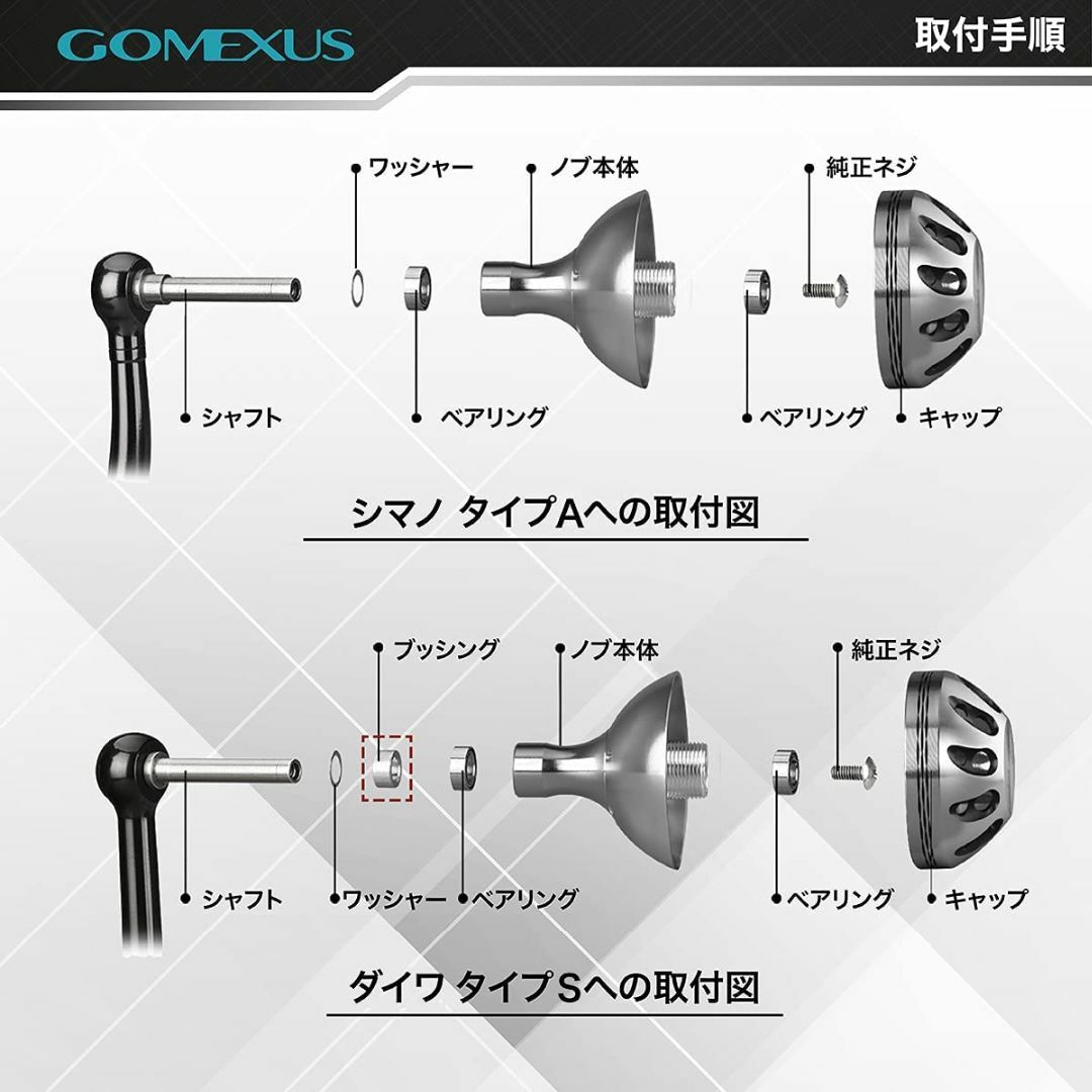 GOMEXUS(ゴメクサス)のゴメクサス☆パワーハンドルノブ＋リールスタンド R5  スポーツ/アウトドアのフィッシング(リール)の商品写真