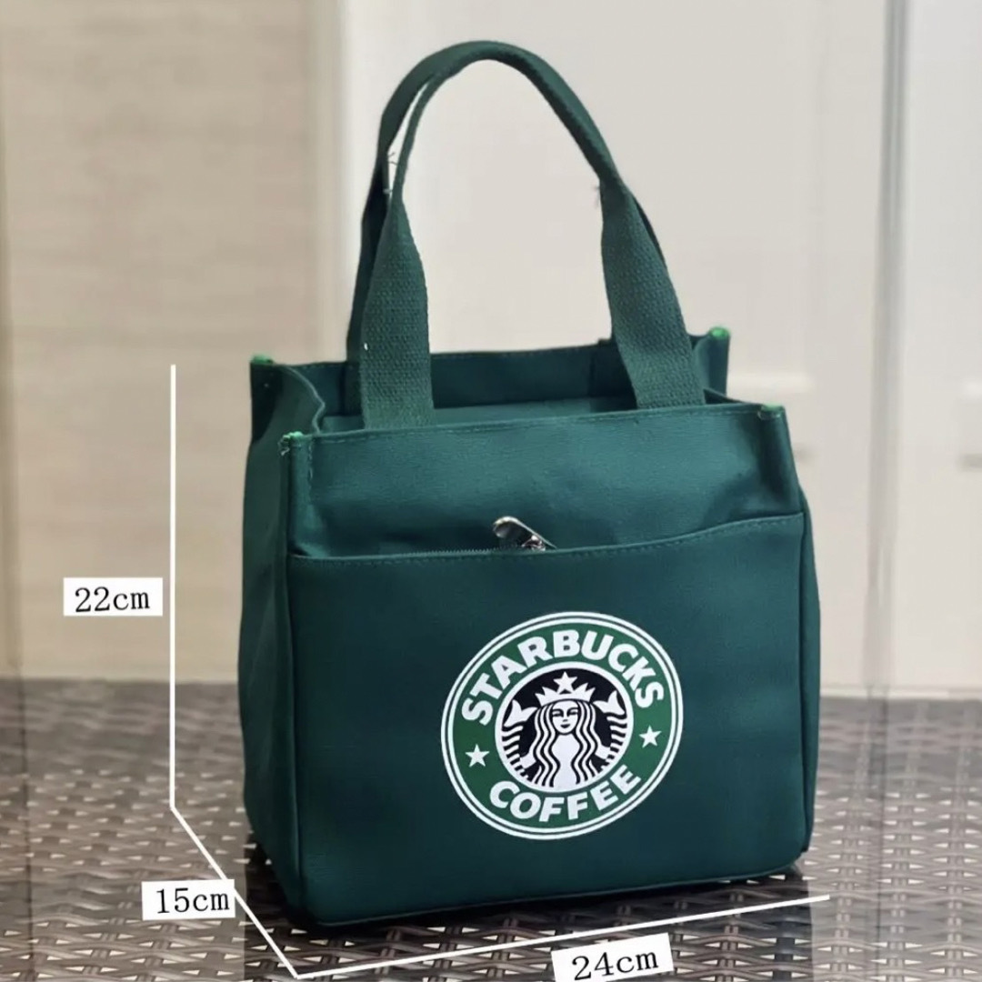 Starbucks(スターバックス)の【スタババッグ 】スターバックス ミニトートバッグ 弁当バッグ 黒(6) レディースのバッグ(トートバッグ)の商品写真