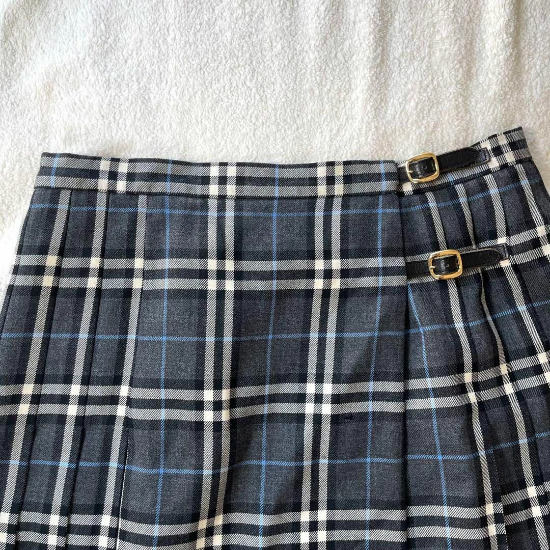 BURBERRY - バーバリーズ チェック ロングプリーツスカート グレー