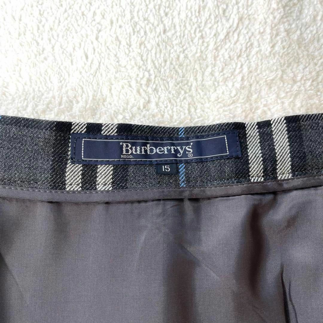 BURBERRY - バーバリーズ チェック ロングプリーツスカート グレー