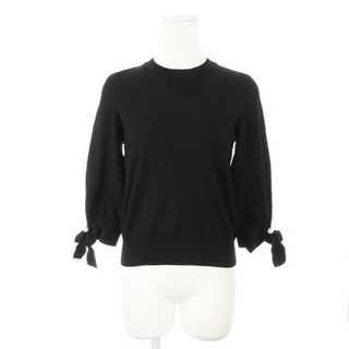 リランドチュール(Rirandture)のリランドチュール ニット セーター クルーネック 七分袖 リボン パール 2 黒(ニット/セーター)