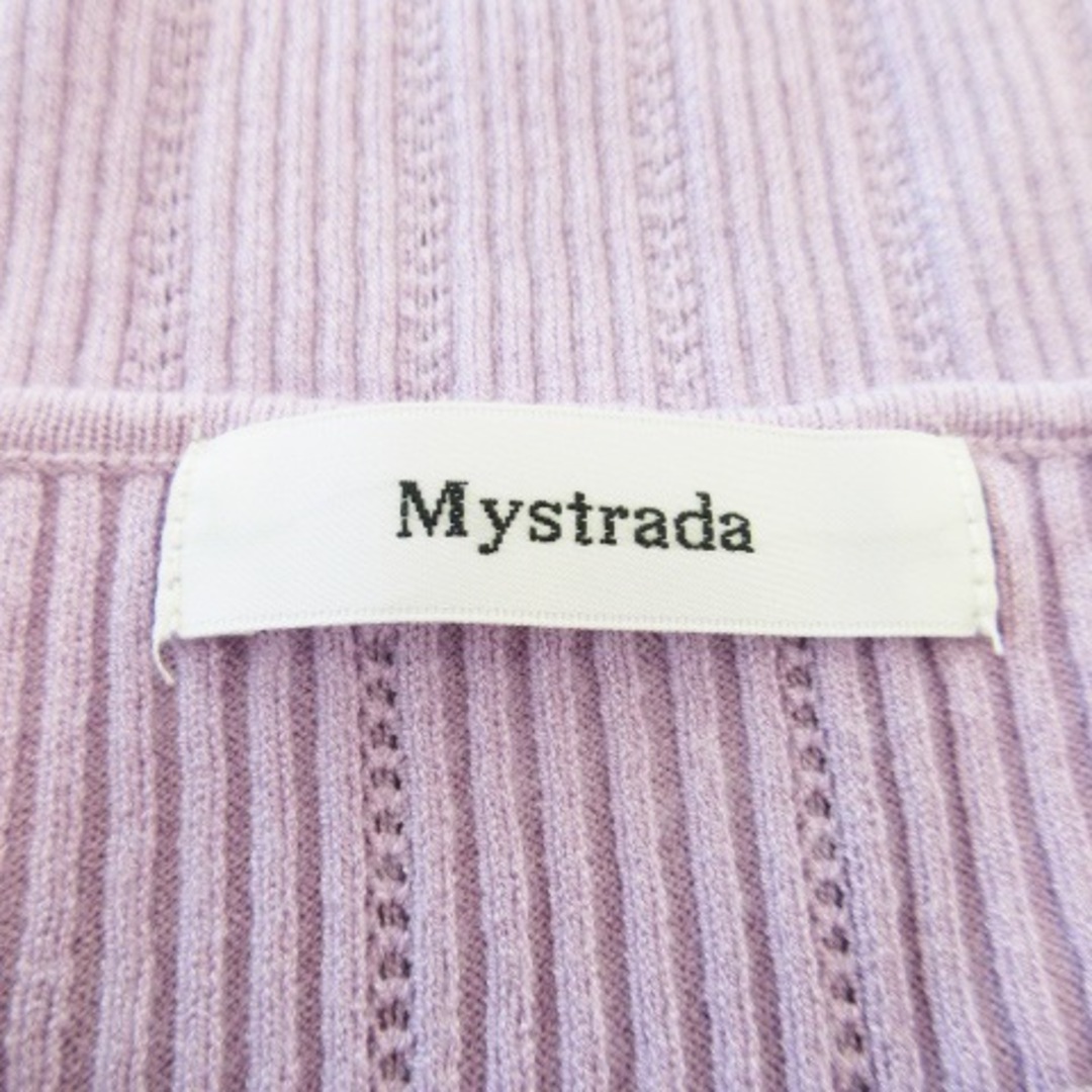 Mystrada(マイストラーダ)のマイストラーダ ニット セーター リブ 長袖 袖口スリット 38 紫 ラベンダー レディースのトップス(ニット/セーター)の商品写真