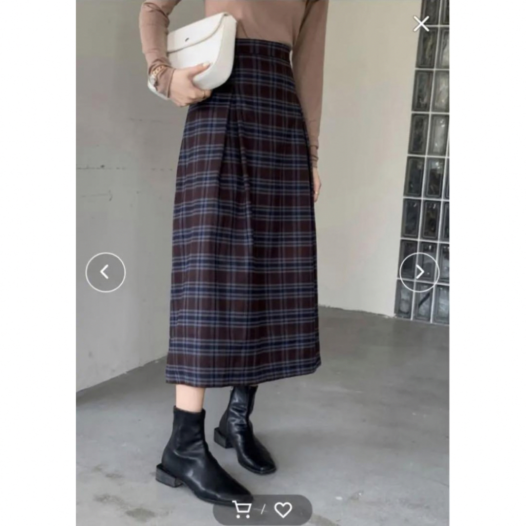 ABITOKYO(アビトーキョー)のemi+ チェック柄タックロングスカート レディースのスカート(ロングスカート)の商品写真