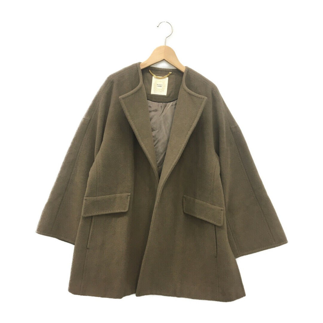 美品  Ravissant Laviere ノーカラーコート レディース 38