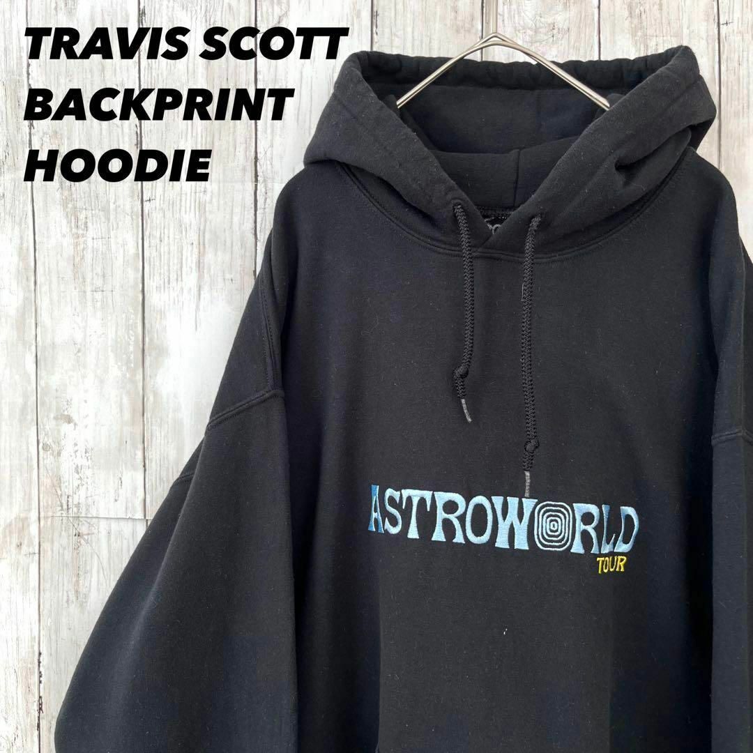 アメリカ古着ASTROWORLDトラヴィススコット刺繍バックプリントパーカー