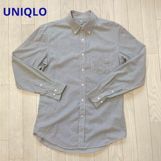 ユニクロ(UNIQLO)のUNIQLO スリムフィット コットンシャツ M ピンストライプ ビジネスシャツ(シャツ)