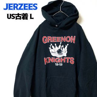 ジャージーズ(JERZEES)のUS古着 ジャージーズ スウェットパーカー カレッジ ゆるだぼ プリント(パーカー)