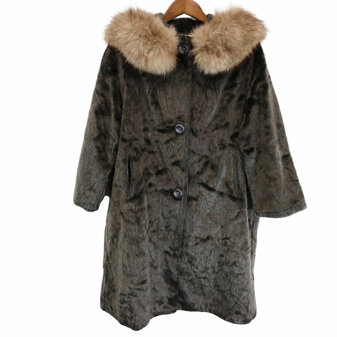 50年代 カナダ製 IRVING POSLUNS ファーコート 毛皮コート 防寒 ブラウン (レディース M相当)   O7458