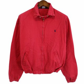 ポロラルフローレン(POLO RALPH LAUREN)の80年代 Polo by Ralph Lauren ポロバイラルフローレン スイングトップ 防寒 レッド (メンズ L) 中古 古着 O7460(その他)