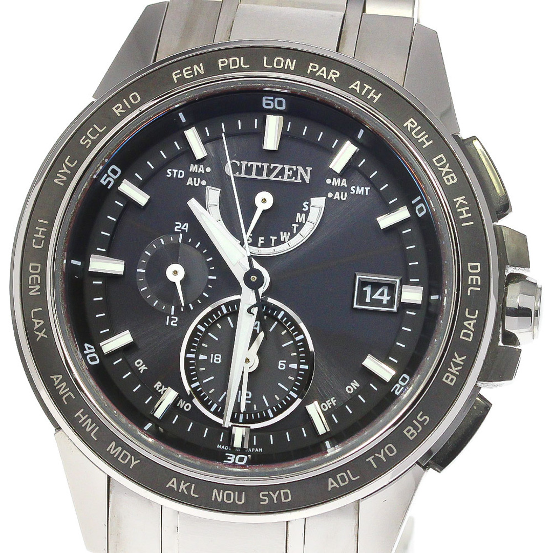 シチズン CITIZEN AT9024-58E アテッサ ソーラー電波 メンズ 良品 箱・保証書付き_772624