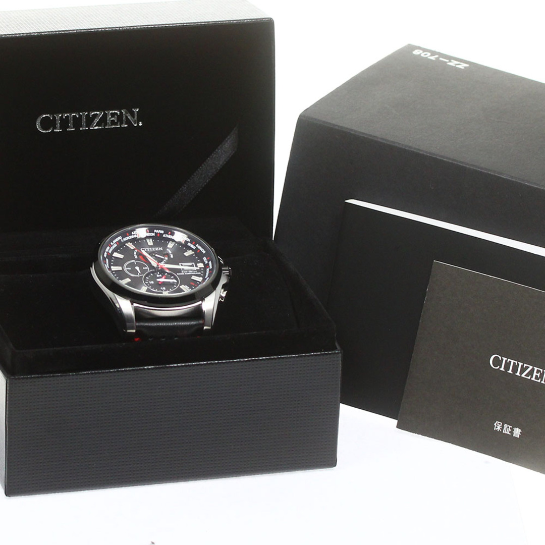 CITIZEN AT9065-00E エコドライブ ダブルダイレクトフライト 腕時計 SS 革 メンズ