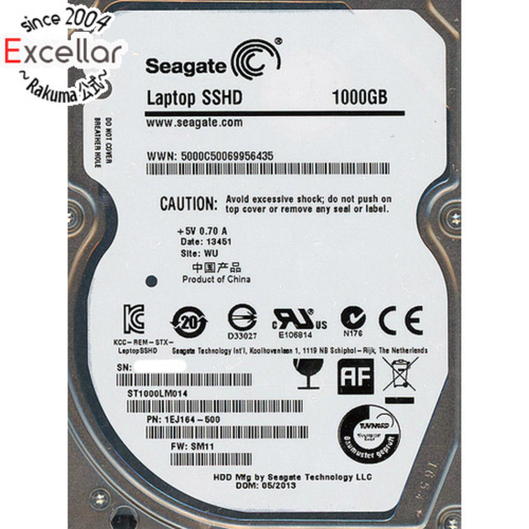 SEAGATE ノート用HDD 2.5inch　ST1000LM014 1TB 9.5mm　7000～8000時間以内