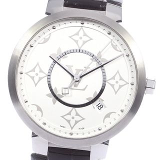 Louis+Vuitton+Tambour+Slim+QA120+Monogram+White+Dial+Quartz+Men