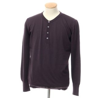 ジョンスメドレー(JOHN SMEDLEY)の【中古】ジョンスメドレー JOHN SMEDLEY ウール ヘンリーネック プルオーバーニット ダークパープル【サイズM】【メンズ】(ニット/セーター)