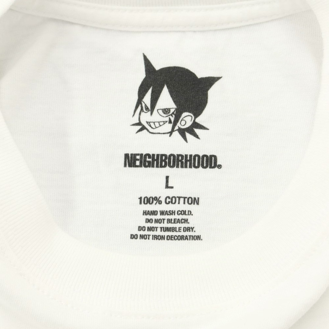 NEIGHBORHOOD(ネイバーフッド)の【中古】ネイバーフッド NEIGHBORHOOD 2023年春夏 × JUN INAGAWA コットン 半袖 クルーネック Ｔシャツ ホワイト【サイズL】【メンズ】 メンズのトップス(Tシャツ/カットソー(半袖/袖なし))の商品写真