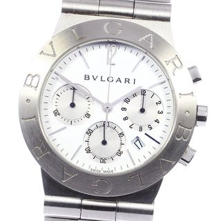 ブルガリ BVLGARI クロノ CH35S ディアゴノ スポーツ クォーツ デイト 腕時計 SS シルバー