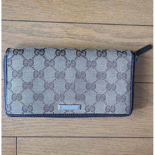 グッチ(Gucci)のGUCCI グッチ　GGキャンバス　キャメル　ラウンドファスナー(折り財布)