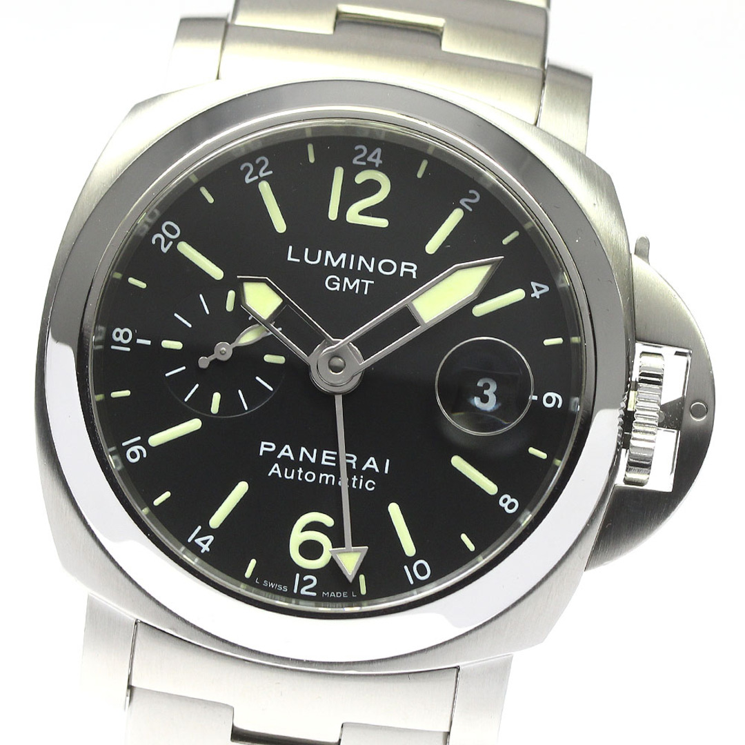 僅かな擦り傷ベゼルパネライ PANERAI PAM00297 ルミノール GMT デイト スモールセコンド 自動巻き メンズ 美品 内箱・保証書付き_779207