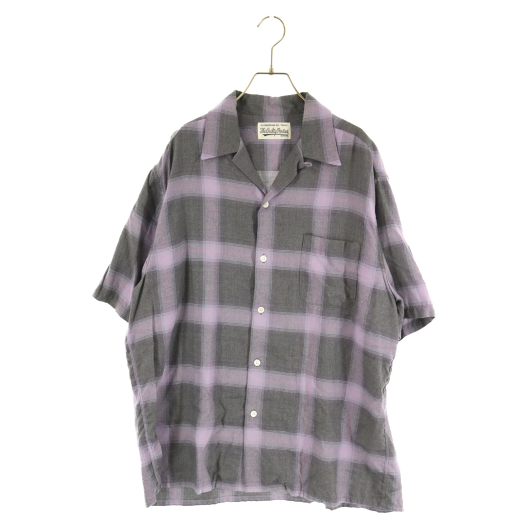 WACKO MARIA ワコマリア 23SS OMBRE CHECK OPEN COLLAR SHIRT レーヨン オンブレ チェック 半袖シャツ パープル