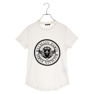 BALMAIN バルマン フロントロゴプリント半袖Tシャツ ホワイト