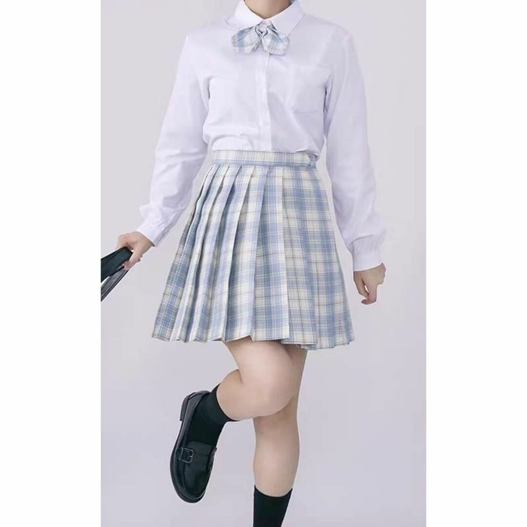 [Sharphon] チェック プリーツスカート 25色 43/48CM丈 制服